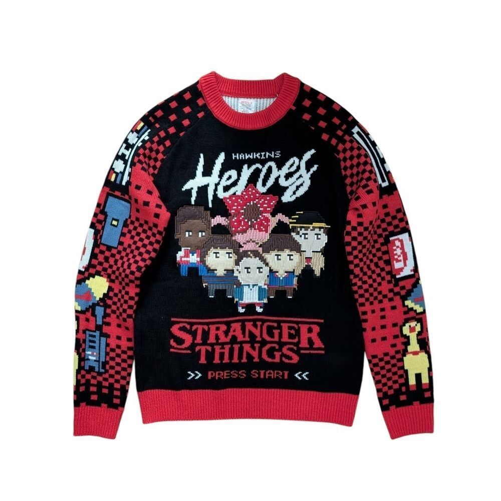 ​Stranger Things Netflix Season 5 Knit Sweater One Last Adventure Hawkins Heroes